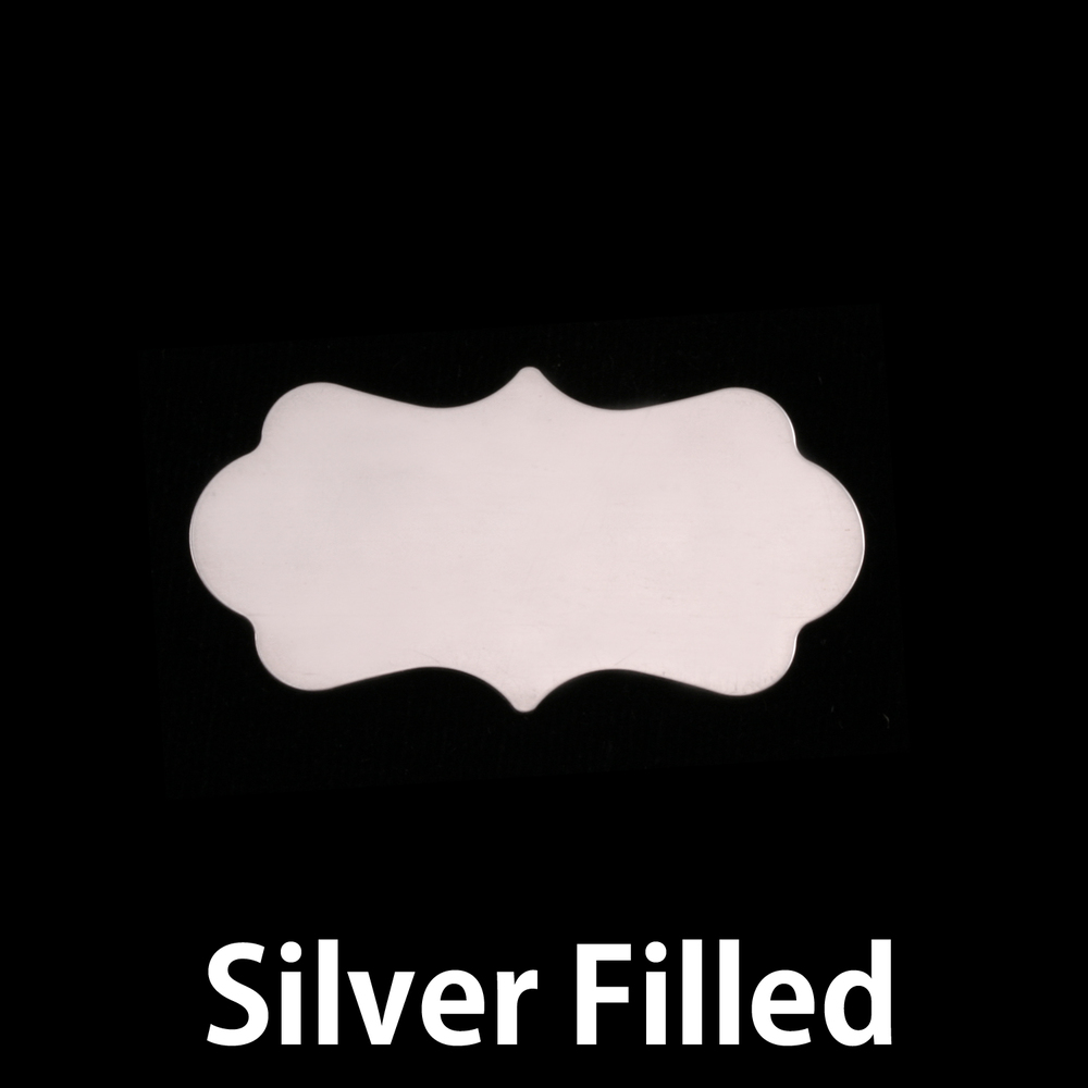 Metal Stamping Blanks Silver Filled Mod Plaque, 29mm (1.14") x 16mm (.63"), 24g